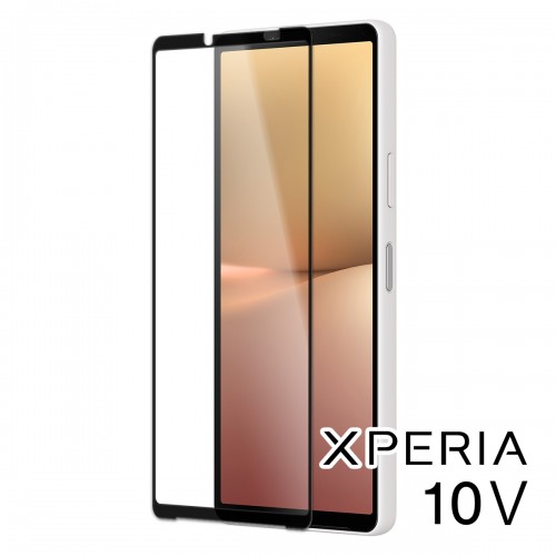 Xperia 10 V  全面吸着カラー強化ガラス保護フィルム 9H