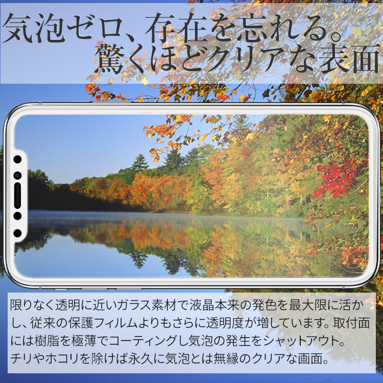 iPhoneX メタル強化ガラス保護フィルム